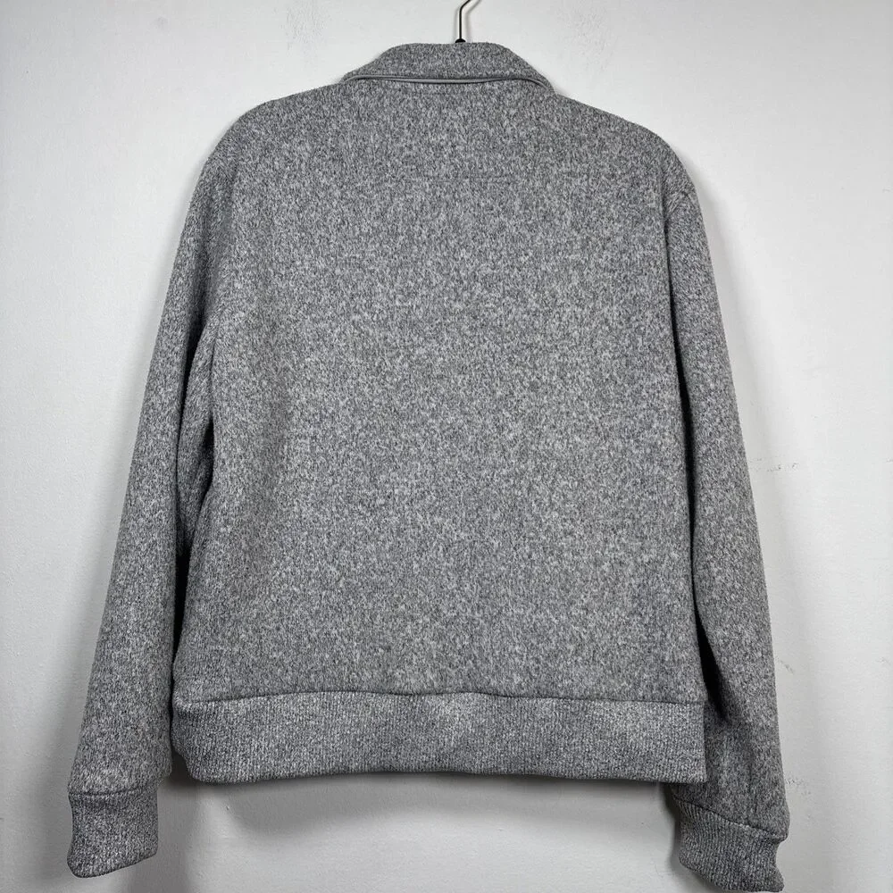 Calvin Klein Jeans marled heather grey sweater sherpa lined trucker jacket sz L